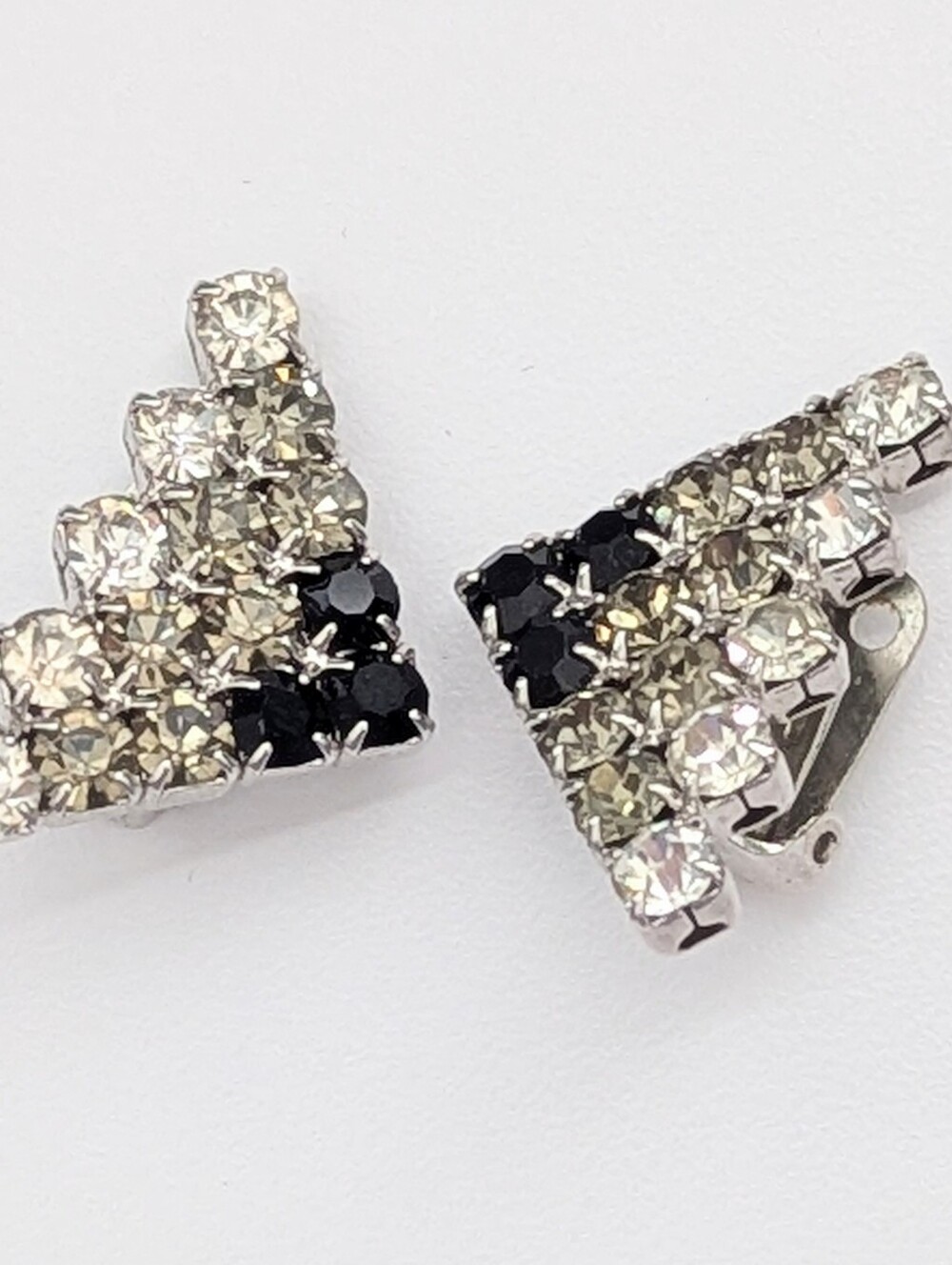 Crystal/Rhinestones Triangle Clip-On Earrings